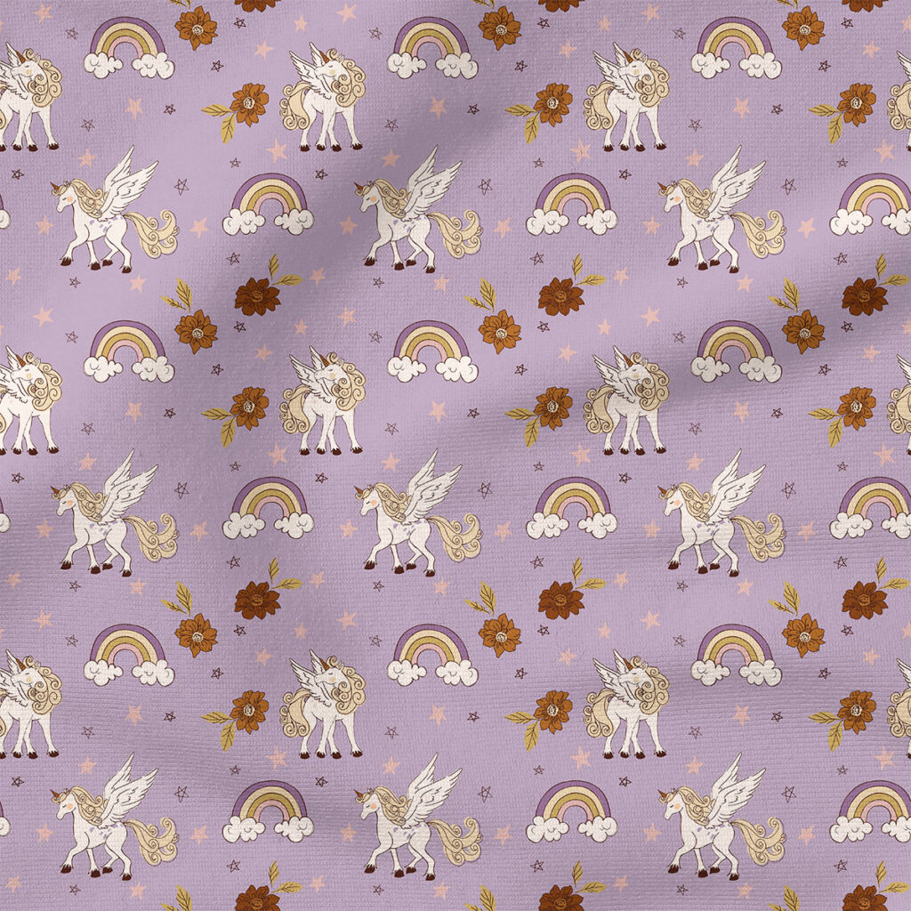 Unicorn (Purple) | Spring Fabric Design | Juniper Row Design