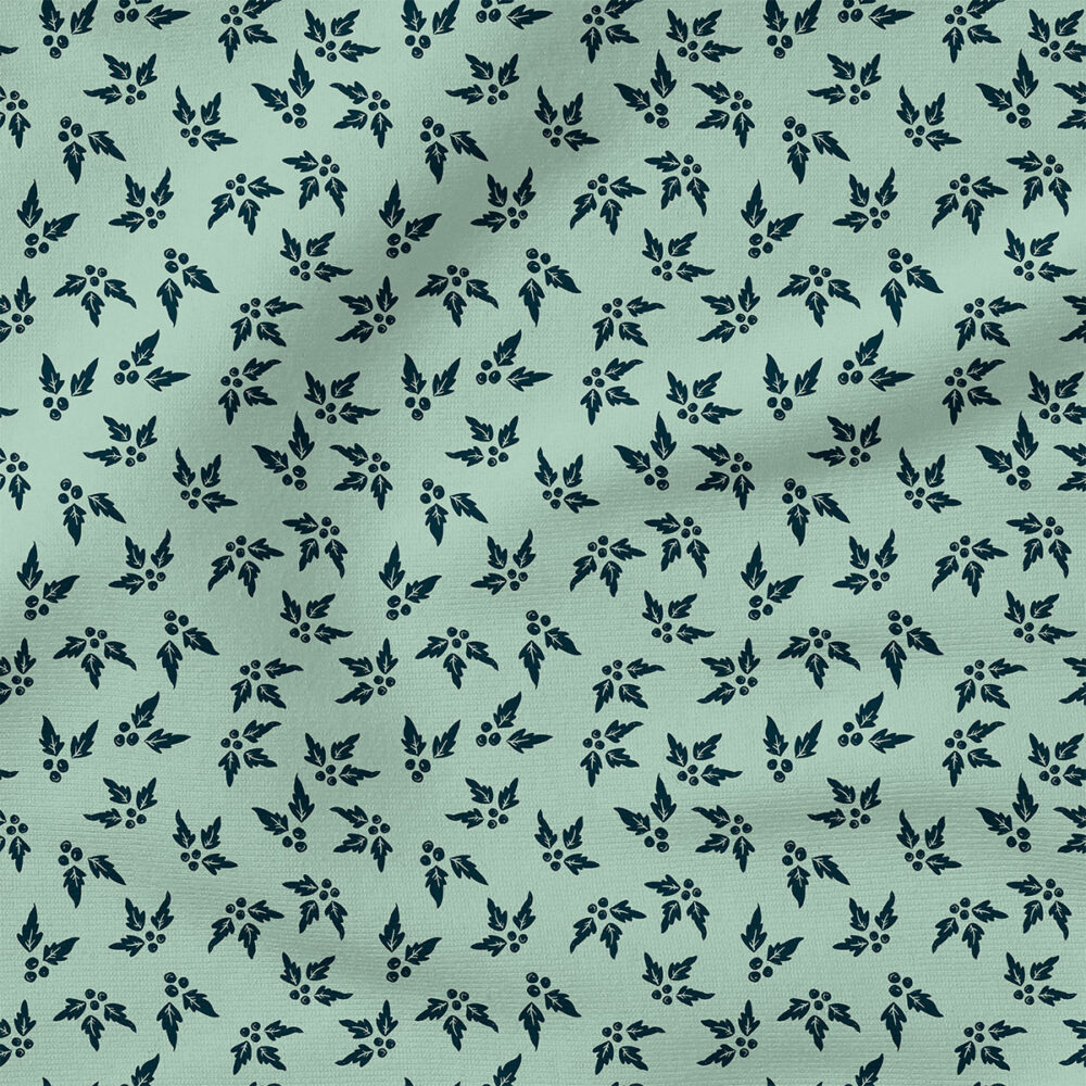 Holly (Mint) | Holiday Fabric Design | Juniper Row Design