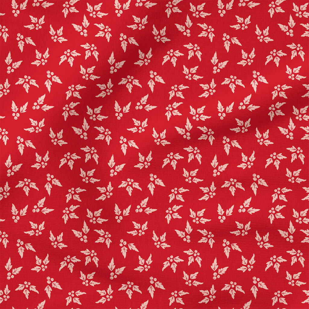 Holly (Red) | Holiday Fabric Design | Juniper Row Design