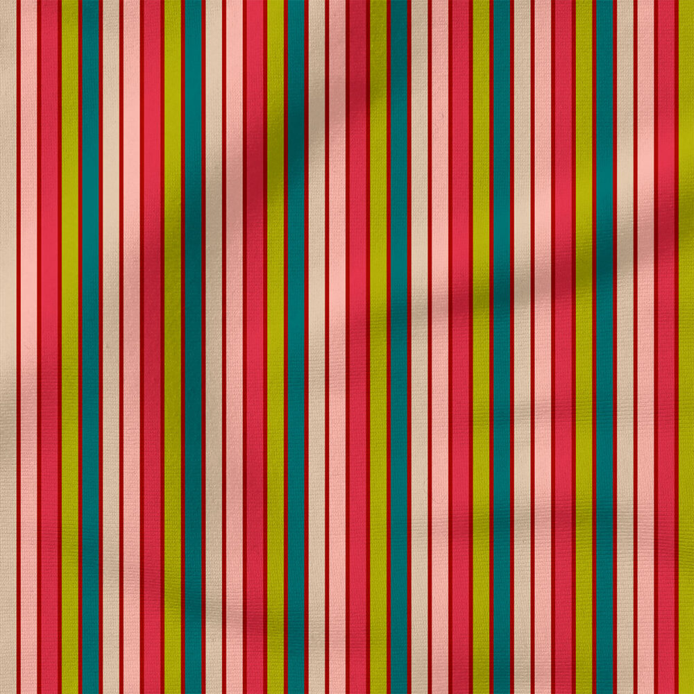 Stripes (Red Multi) | Holiday Fabric Design | Juniper Row Design