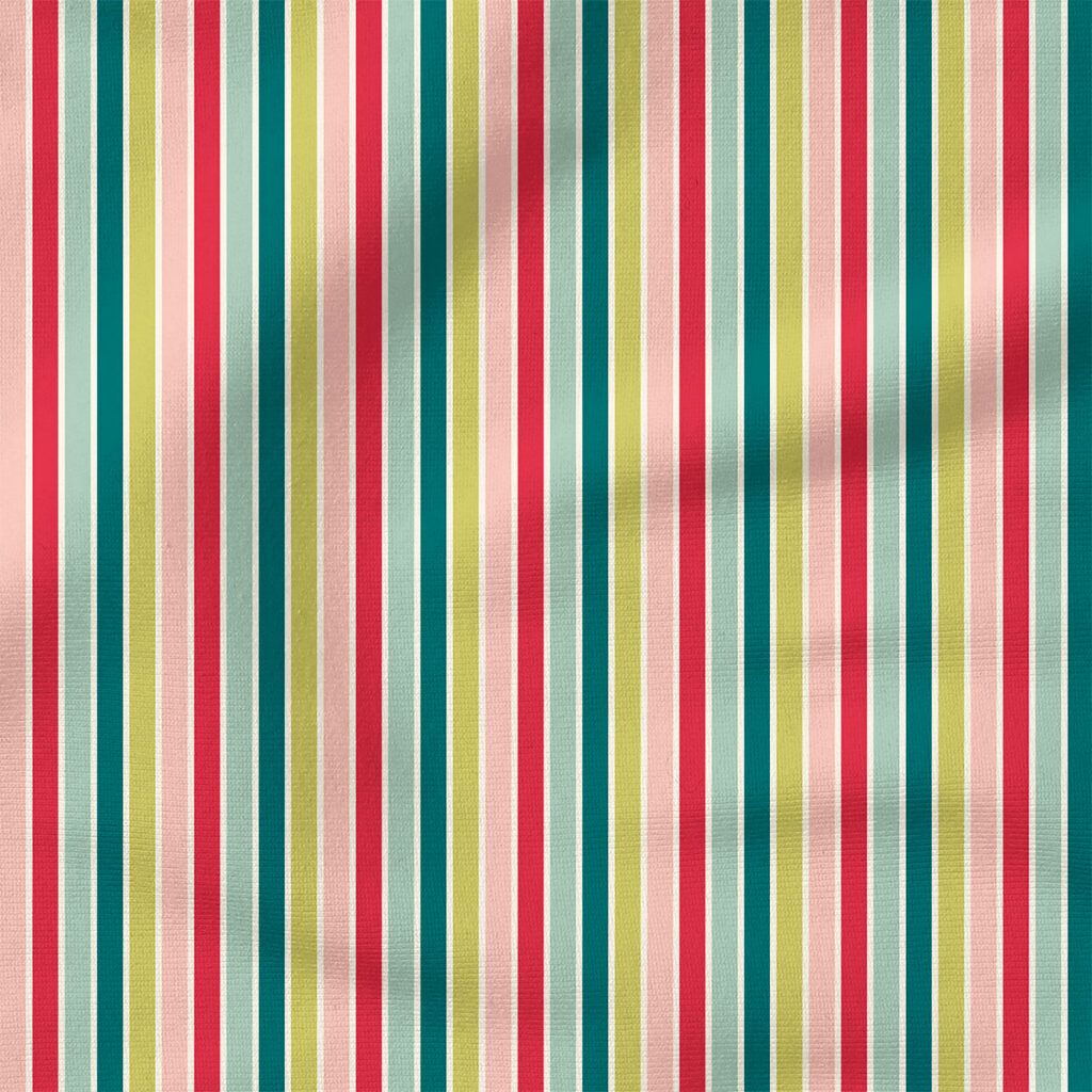 Stripes (Light Multi) | Holiday Fabric Design | Juniper Row Design