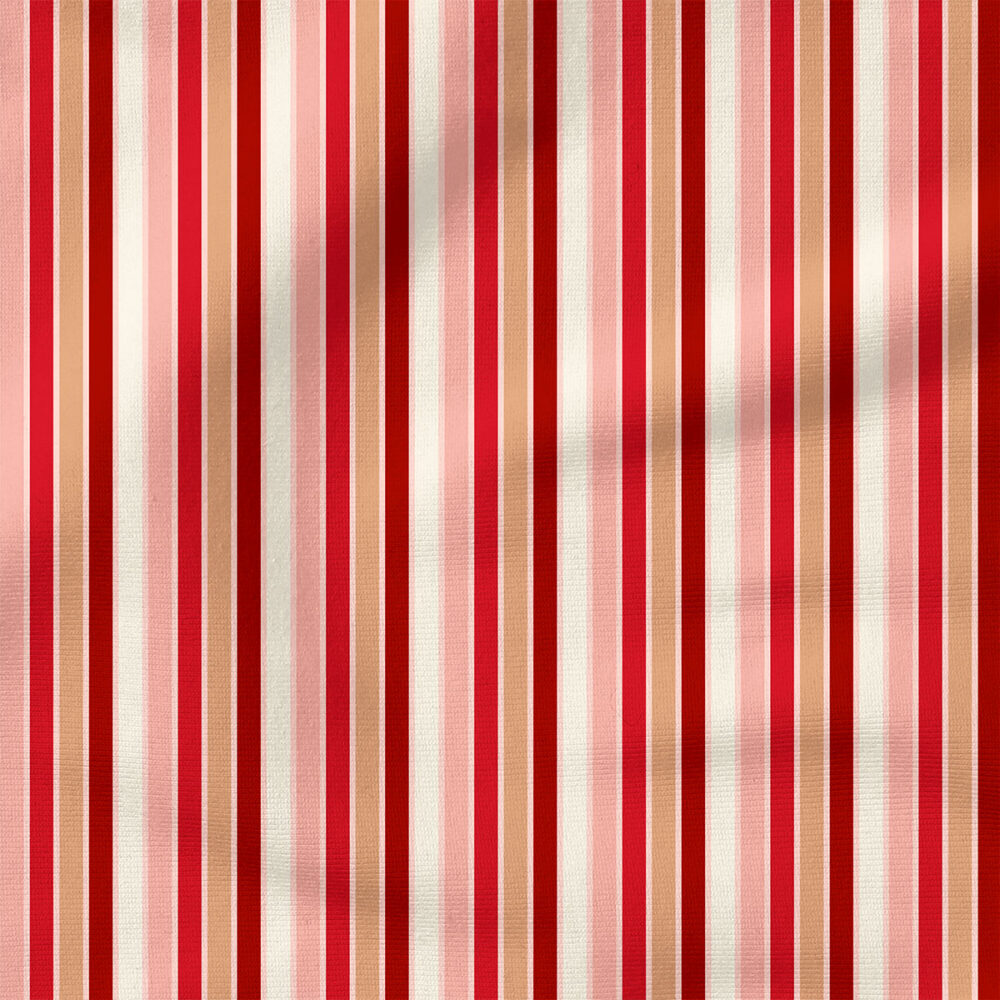 Stripes (Red) | Holiday Fabric Design | Juniper Row Design