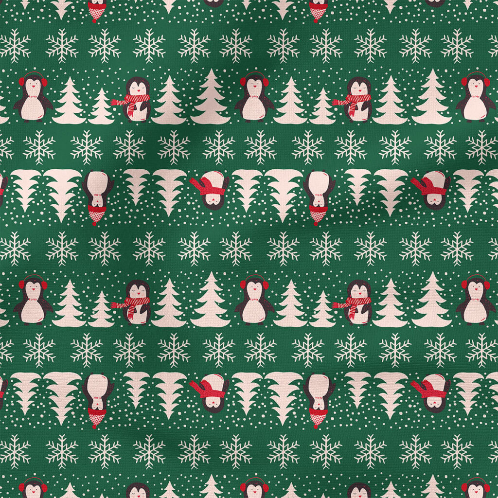 Winter Penguins (Green) | Holiday