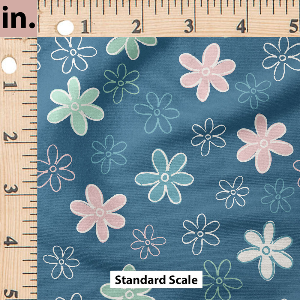 Ruler Scale for Doodle Flowers (Navy) by Juniper Row Design