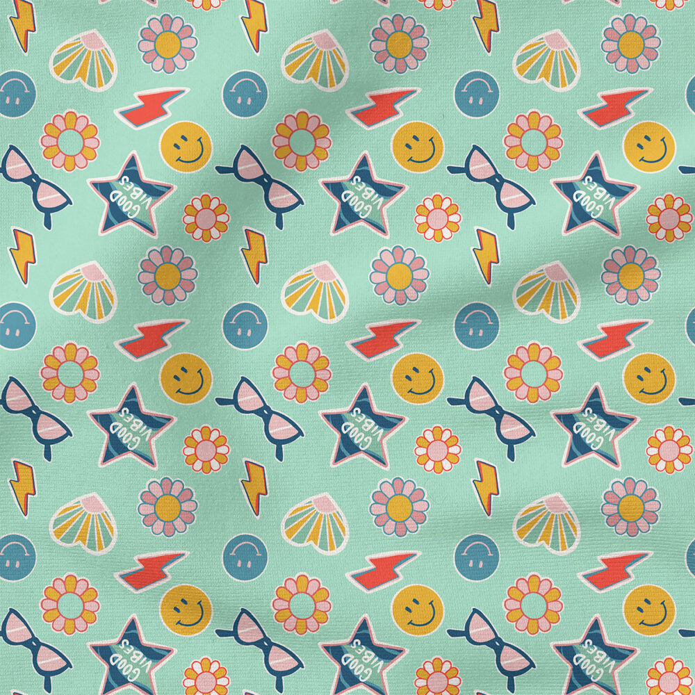 Patches (Aqua) | Children Fabric Design | Juniper Row Design