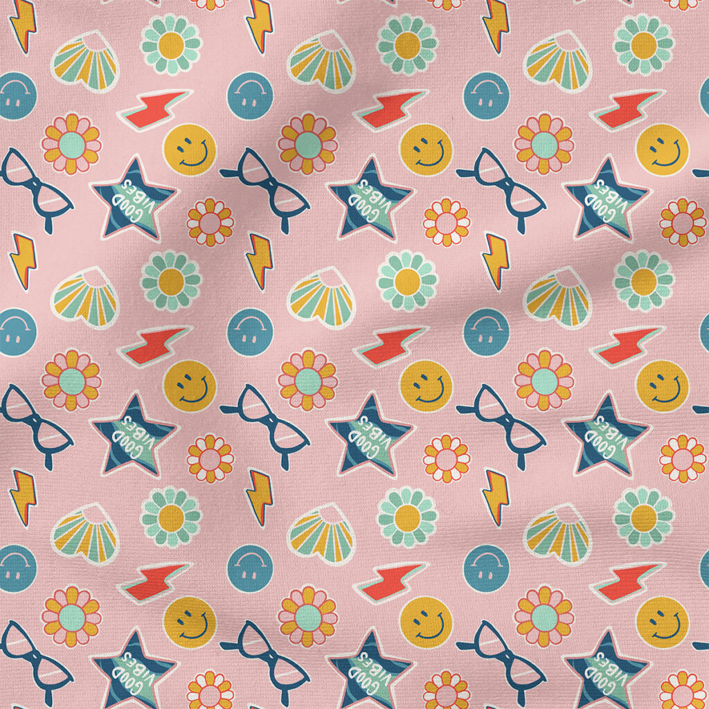 Patches (Pink) | Children Fabric Design | Juniper Row Design