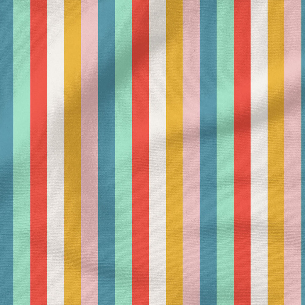 Stripe (Multicolor) | Stripes and Shapes Fabric Design | Juniper Row Design