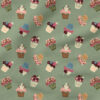 Cupcakes (Green) | Food Fabric Design | Studio Rianne