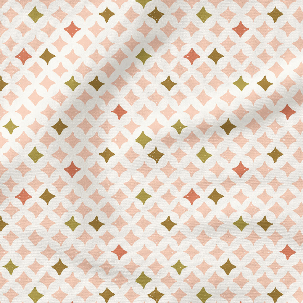 Stars Grid (Blush) | Stripes and Shapes Fabric Design | Studio Rianne