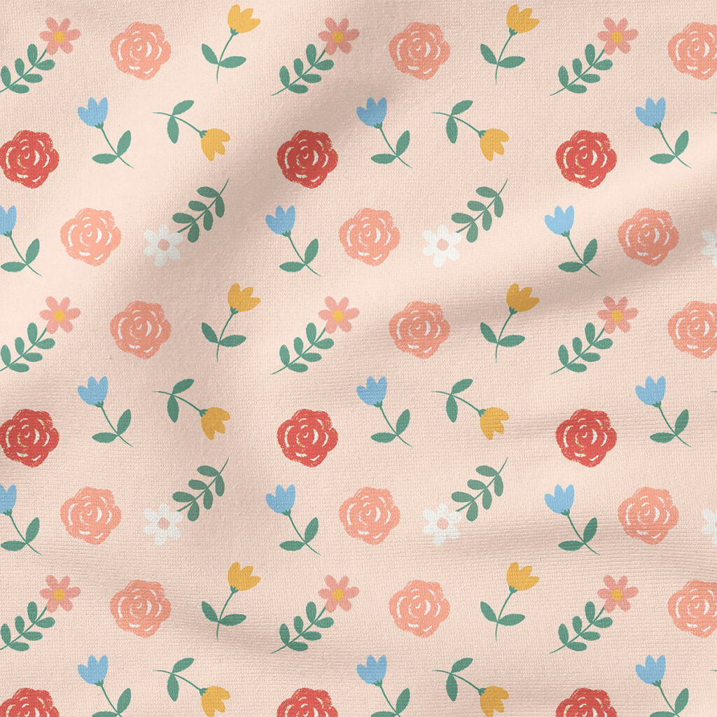 Flowers (Pink) | Botanical Fabric Design | Poppies and Ducks