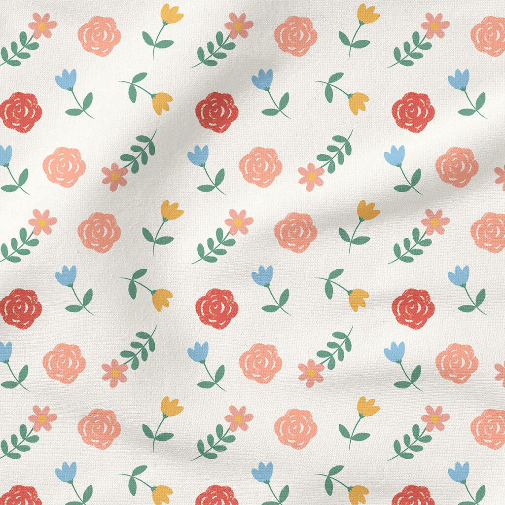 Flowers (Sand) | Botanical Fabric Design | Poppies and Ducks