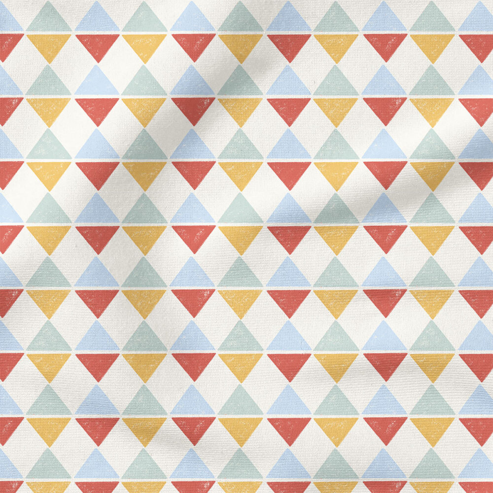 Chalk Squares (Red) | Stripes and Shapes Fabric Design | Poppies and Ducks