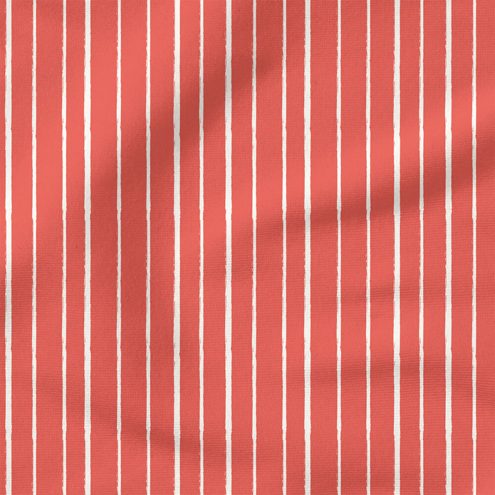 Chalk Stripes (Red) | Stripes and Shapes Fabric Design | Poppies and Ducks