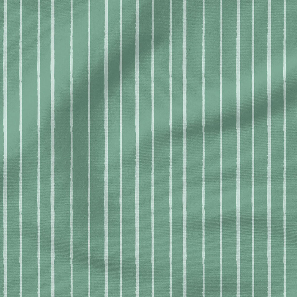 Chalk Stripes (Green) | Stripes and Shapes Fabric Design | Poppies and Ducks