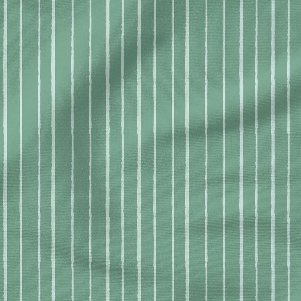 Chalk Stripes (Green) | Stripes and Shapes Fabric Design | Poppies and Ducks