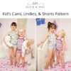 Ellie and Mac Kids Cami Undies Shorts Pattern for custom printing