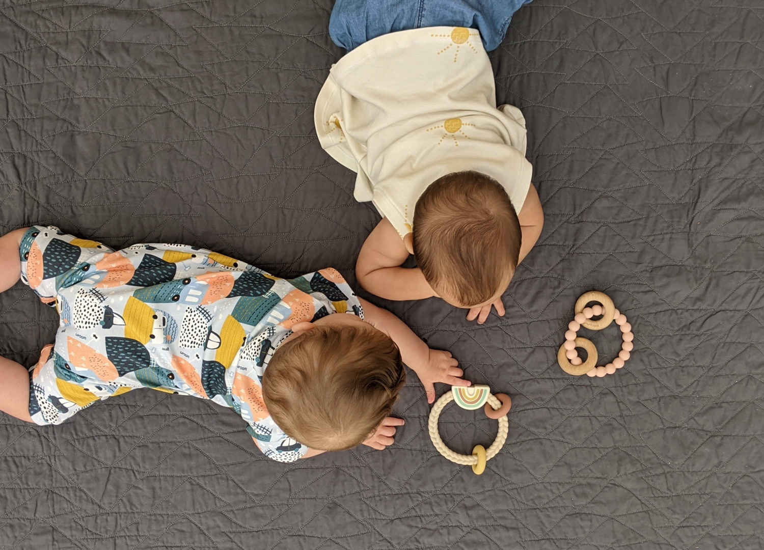 children wearing clothing made from american milled fabric