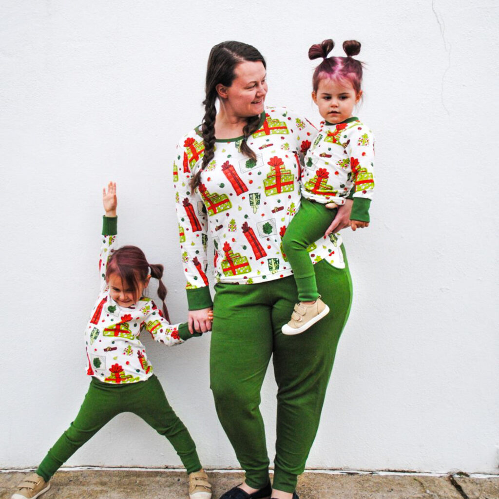 matching christmas pajamas mama and children