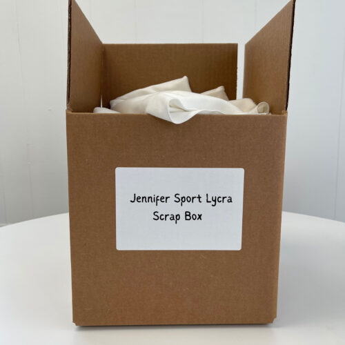 scrap box of unprinted jennifer sport lycra fabric